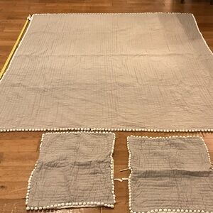 Audree Gray Pom-Pom Comforter Set